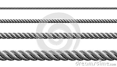 Steel metal hawser set isolated Stock Photo