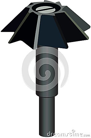 Steel milling machine tip for wood joinery- Vector Illustration