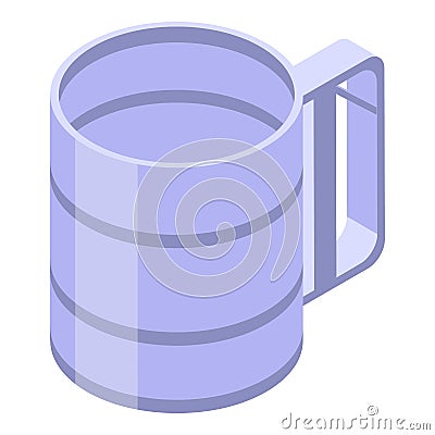 Steel mug icon, isometric style Vector Illustration