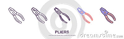 Steel nippers tool icon. Cutting pliers, pincers, isolated on white background. Vector illustration Vector Illustration