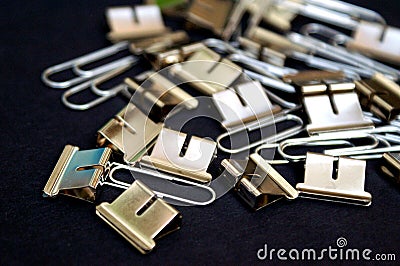 Steel Office Clips Stock Photo