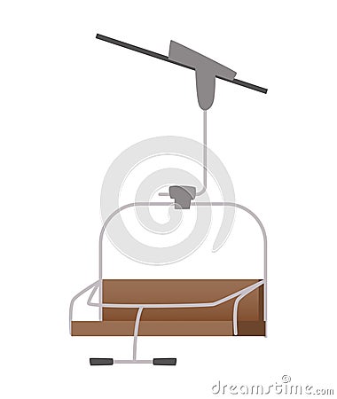 Steel open cabin for lifting skiers and snowboarders, walking panoramic views Vector Illustration