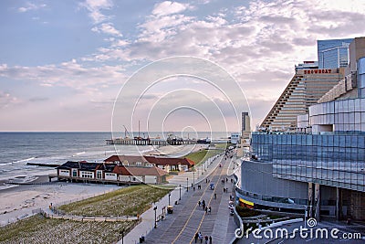 The Steel Pier and casinos at Atlantic City, USA Stock Photo