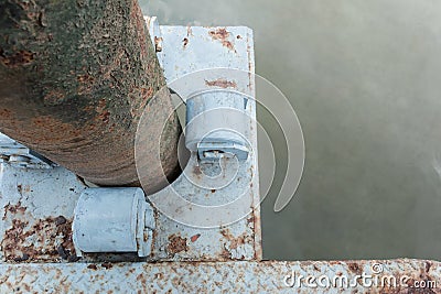 Steel pillars and casters Stock Photo