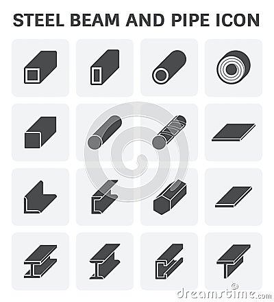 Steel Pipe Beam Vector Illustration