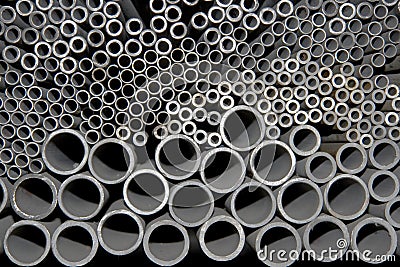 Steel pipes Stock Photo