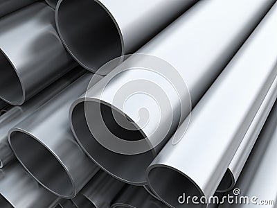 Steel pipes Stock Photo