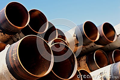 Steel pipes Stock Photo