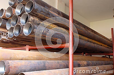 Steel pipes Stock Photo