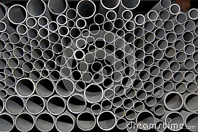 STEEL PIPES tubes Stock Photo