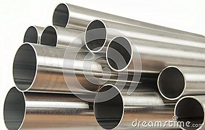 Steel pipes Stock Photo