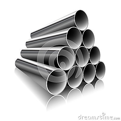 Steel Pipes Vector Illustration