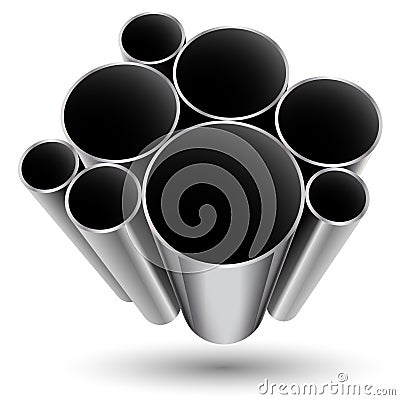 Steel Pipes Vector Illustration