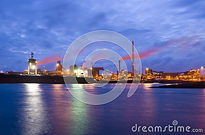 Steel plant at night Stock Photo