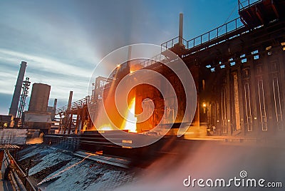 Coke oven battery in the metallurgical industry Stock Photo
