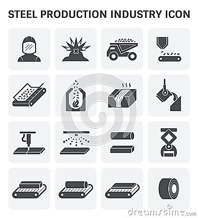 Steel production icon Vector Illustration