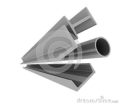 Steel profiles Stock Photo