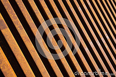 Steel Railway Lines Diagonal Stock Photo