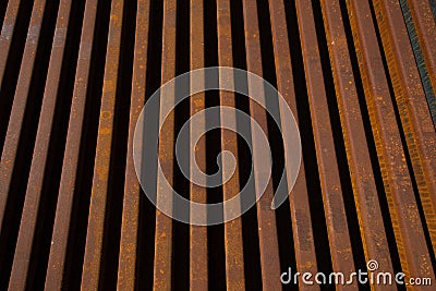 Steel Railway Lines Stacked Stock Photo