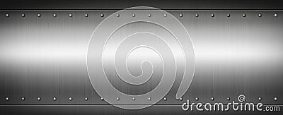 Steel riveted brushed plate. Banner background texture Stock Photo