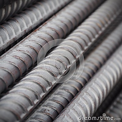 Steel rods or bars used to reinforce concrete Stock Photo