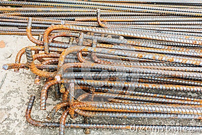 Steel rods or bars used to reinforce Stock Photo
