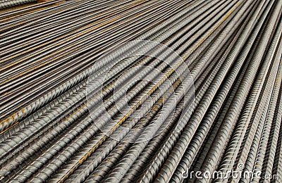 Steel rods used in construction Stock Photo