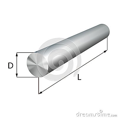 Steel round bars industrial metal object Vector Illustration