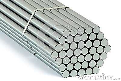 Steel Round Bars Stock Photo