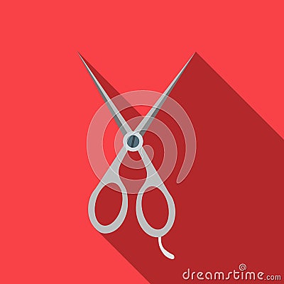 Steel scisors icon in flat style Vector Illustration