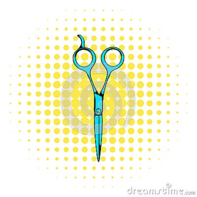 Steel scissors icon, comics style Stock Photo