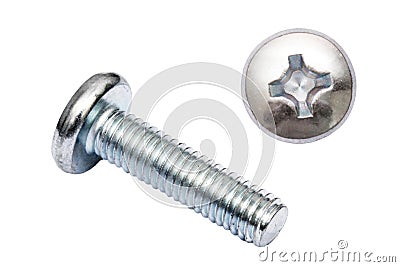 Steel screw with small pitch thread Stock Photo