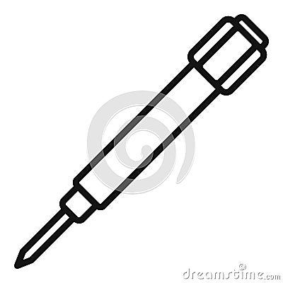 Steel screwdriver watch repair icon, outline style Vector Illustration