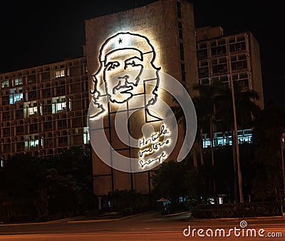 Steel sculpture of Che Guevara on side of Cuban go Editorial Stock Photo