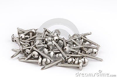 Steel Self-Drilling Screws with flange, truss, oven, stove head Stock Photo