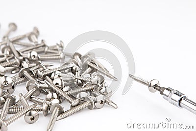 Steel Self-Drilling Screws with torx screwdriver head Stock Photo