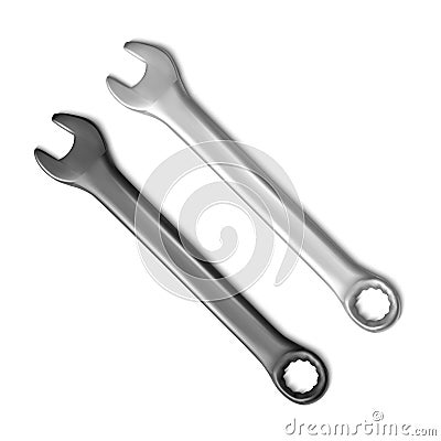 Steel spanners dark and white colors Illustration on white background. Vector illustration Vector Illustration