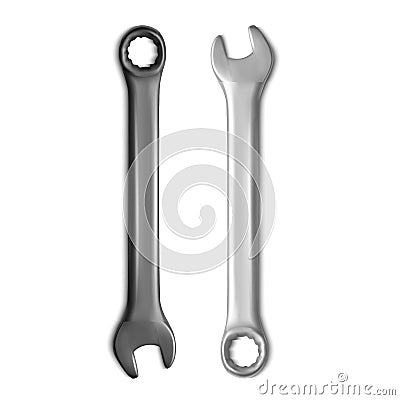 Steel spanners dark and white colors Illustration on white background. Vector illustration Vector Illustration