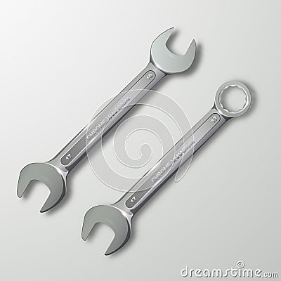 Steel spanners. Vector illustration Cartoon Illustration