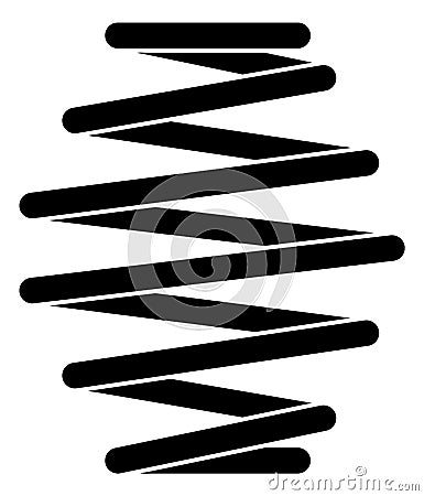 Steel spring icon. Black metal spiral wire Vector Illustration