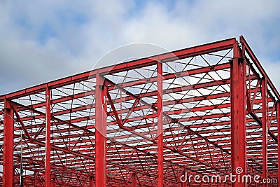 Industrial hall. Steel Structure Stock Photo