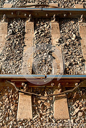 Steel support rails Stock Photo