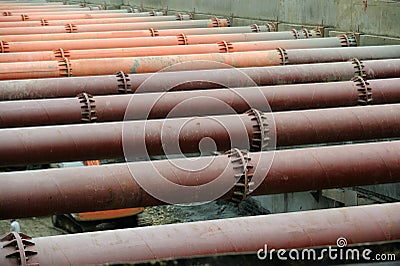 Steel support structure Stock Photo