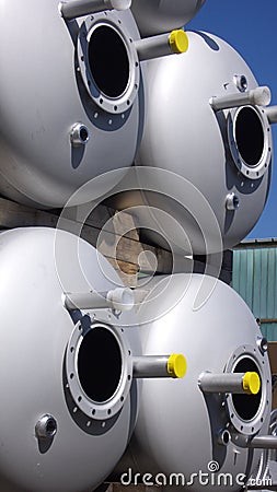 Steel Tanks Stock Photo