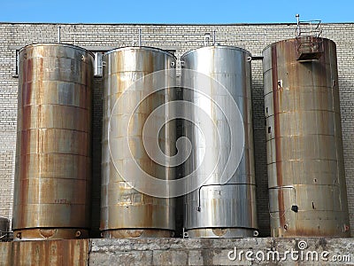 Steel tanks Stock Photo