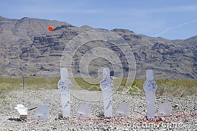 Clay bird launched from the target Stock Photo