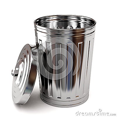 Steel trash can Stock Photo