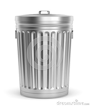 Steel trash can Cartoon Illustration