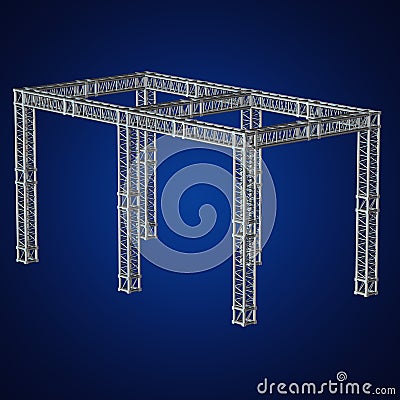 Steel truss girder rooftop construction Stock Photo