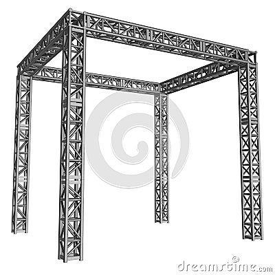 Steel truss girder rooftop construction Stock Photo